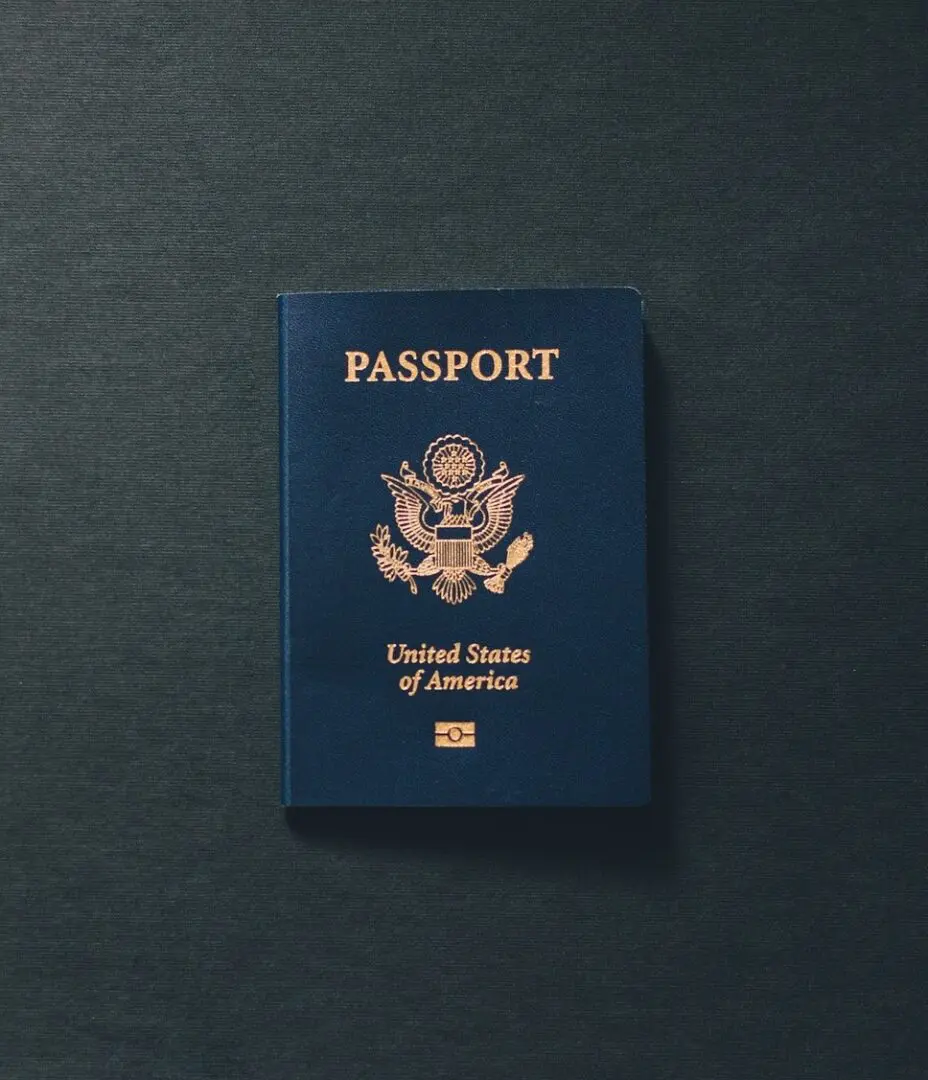 A passport sitting on top of a table.